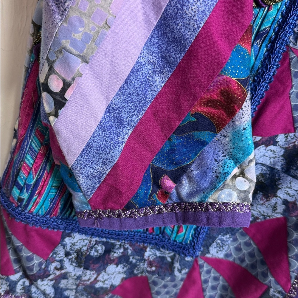 Judith Haven Handmade Patchwork Open Front Jacket… - image 4